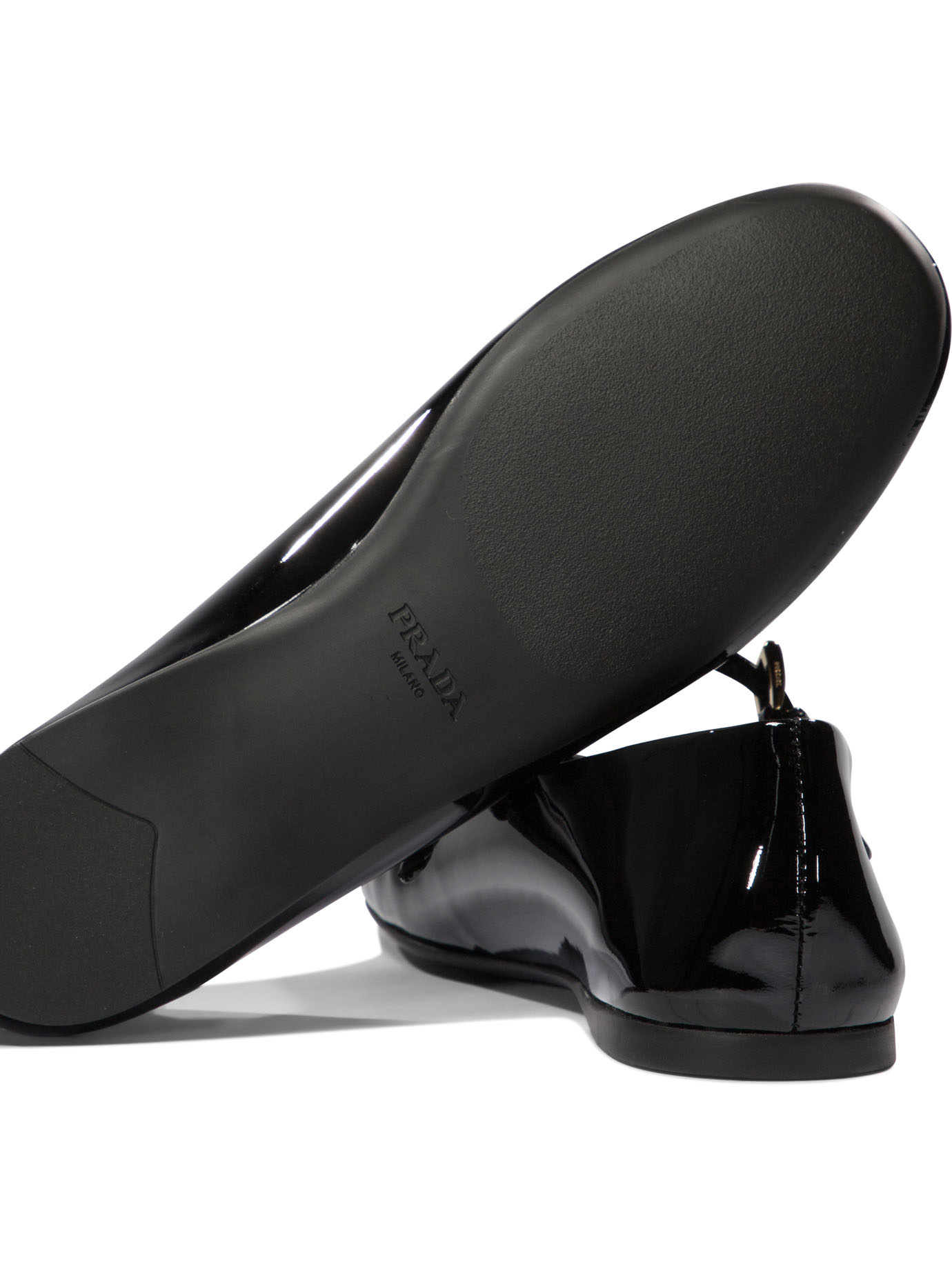 Prada Woman Black Flats In Black