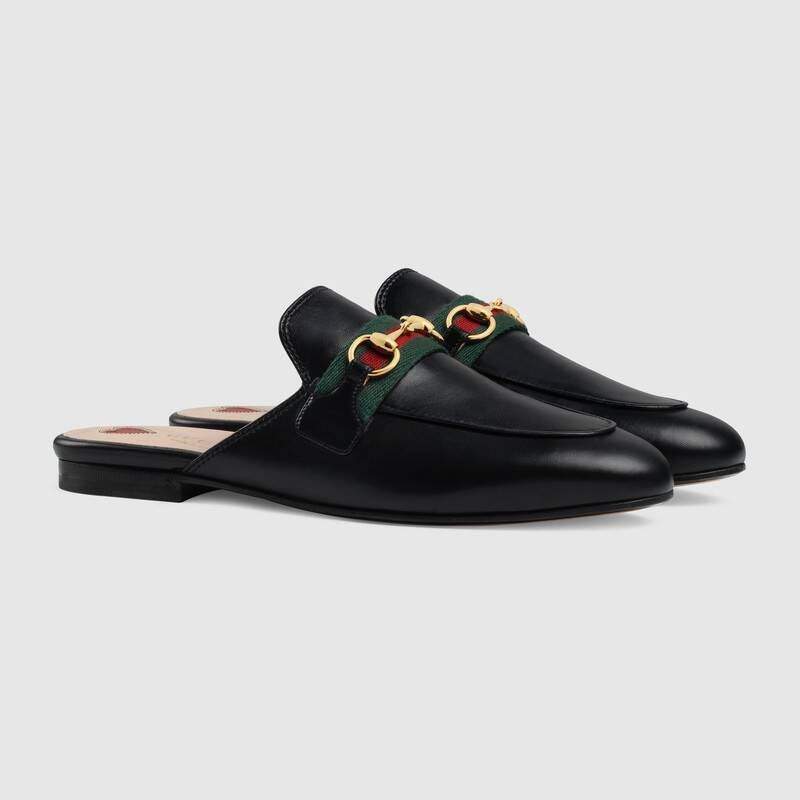 Gucci Princetown Horsebit-detailed Leather Slippers In Black