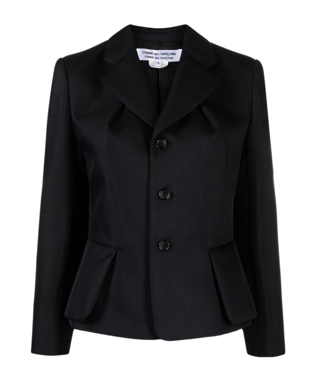 Shop Comme Des Garçons Single-breasted Textured Blazer In Black