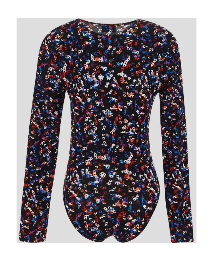 Isabel Marant Étoile Abstract-print Bodysuit In Black