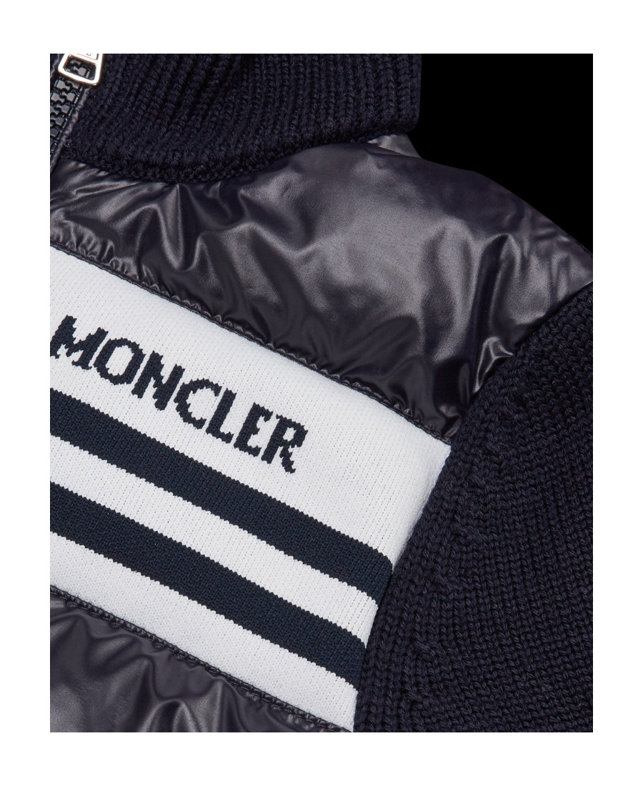 Moncler Logo-intarsia Padded Jacket In Black
