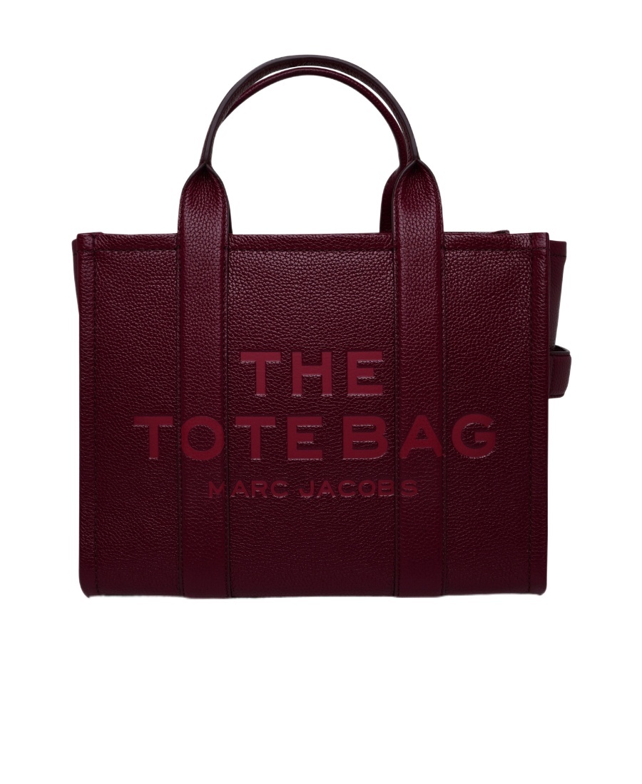 Marc Jacobs The Leather Logo Embossed Tote Bag In Brown
