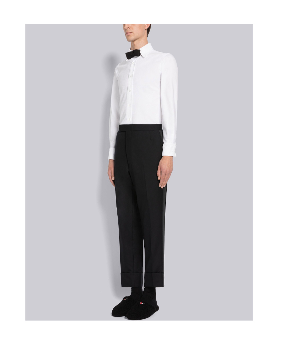 Thom Browne Rwb Grosgrain Tab Slippers In Black