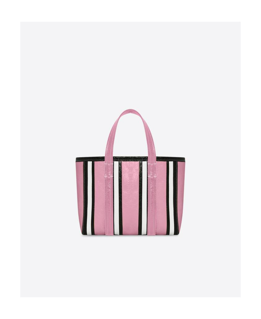 Shop Balenciaga Small Barbes East-west Striped Shopper Tote In Pink