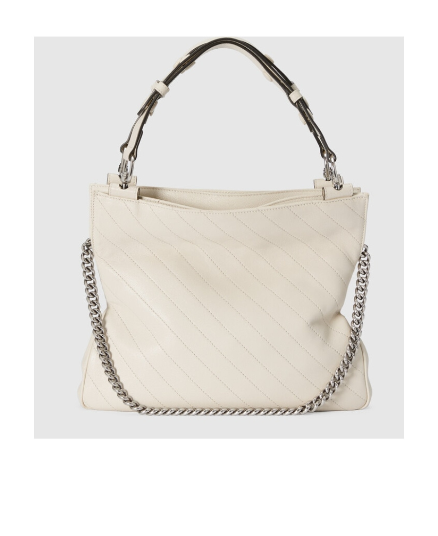 Gucci Quilted Chain Strap Top Handle Tote Bag In White