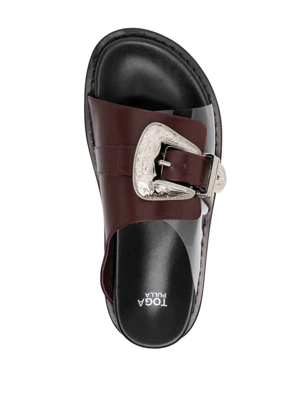 Shop Toga Open-toed Slippers In Black
