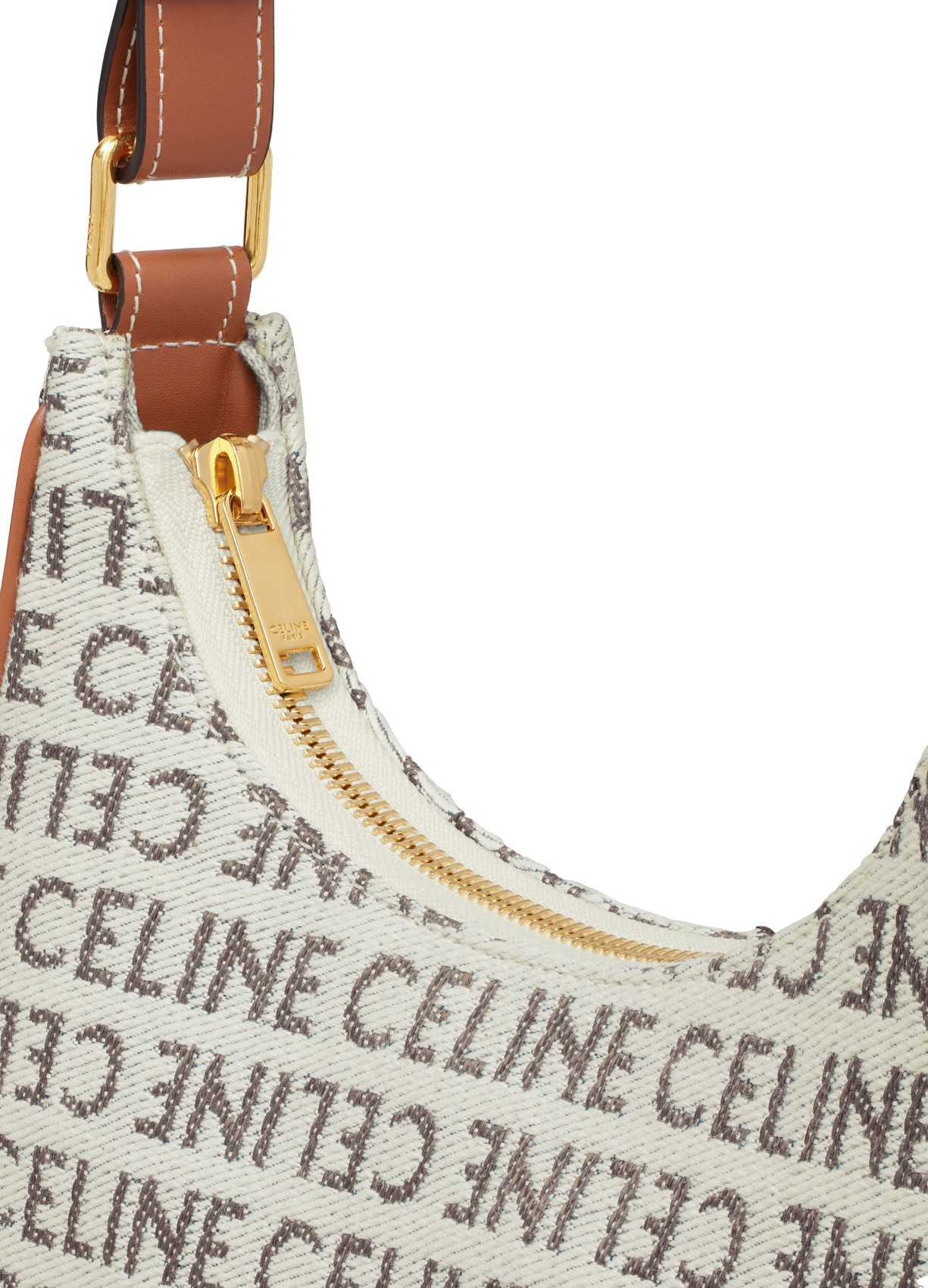 Celine Logo Shoulder Bag In White