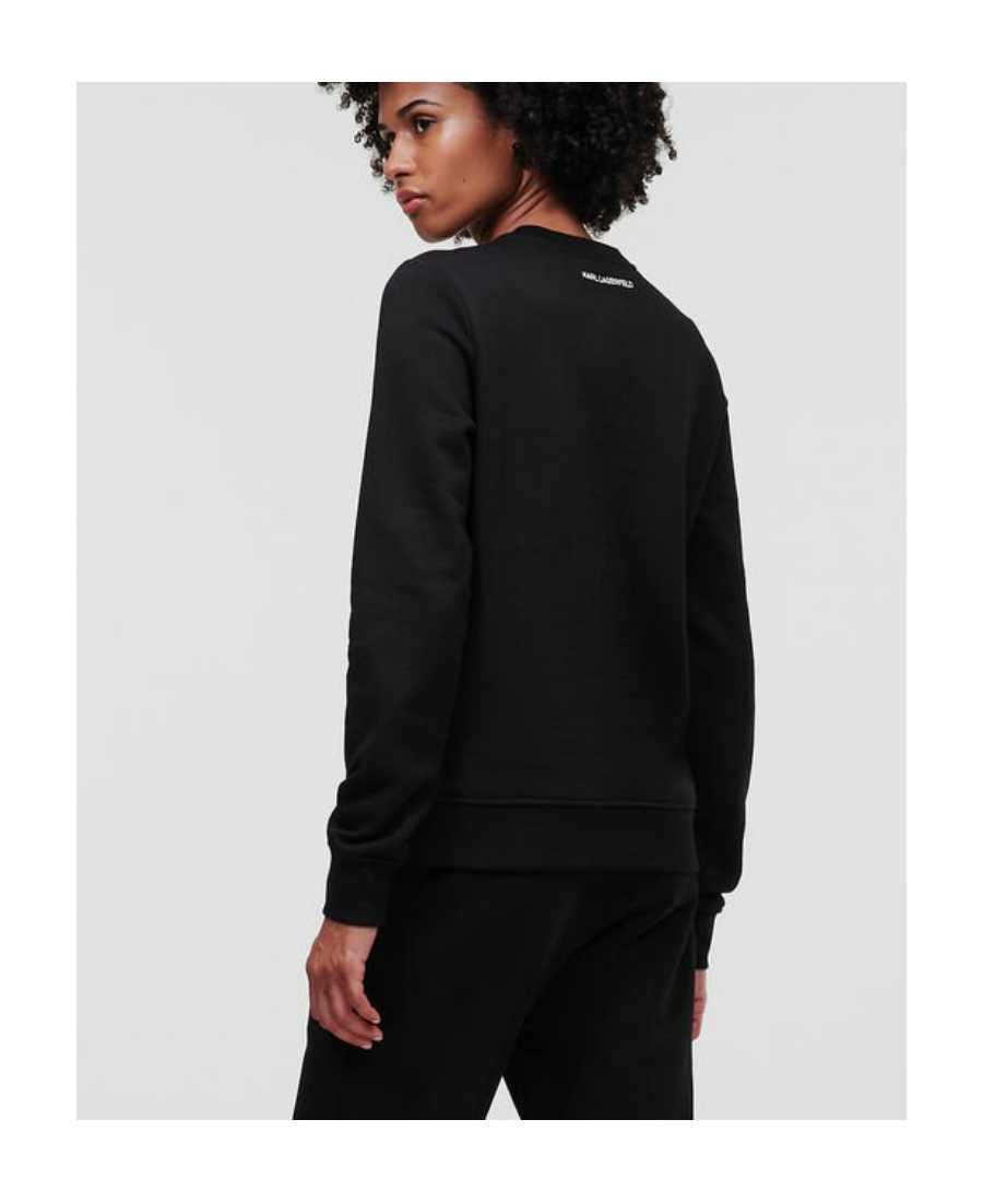 Karl Lagerfeld Ikonik Motif-patch Sweatshirt In Black