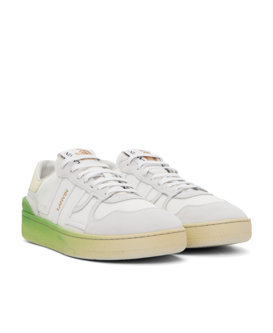 Lanvin Round Toe Lace-up Sneakers In White