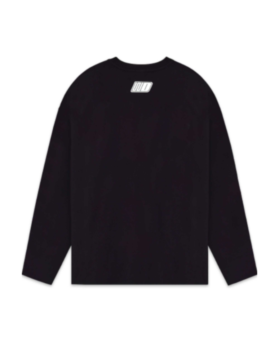 We11 Done Long-sleeved T-shirt With Printed Pattern In Black