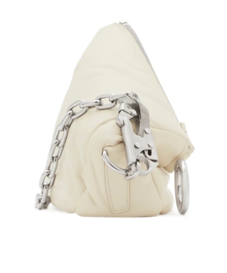 Burberry Knight Small Leather Shoulder Bag In White