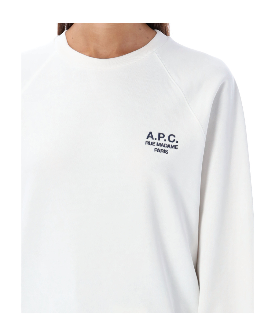 Apc Sonia Logo-embroidered Cotton Sweatshirt In White