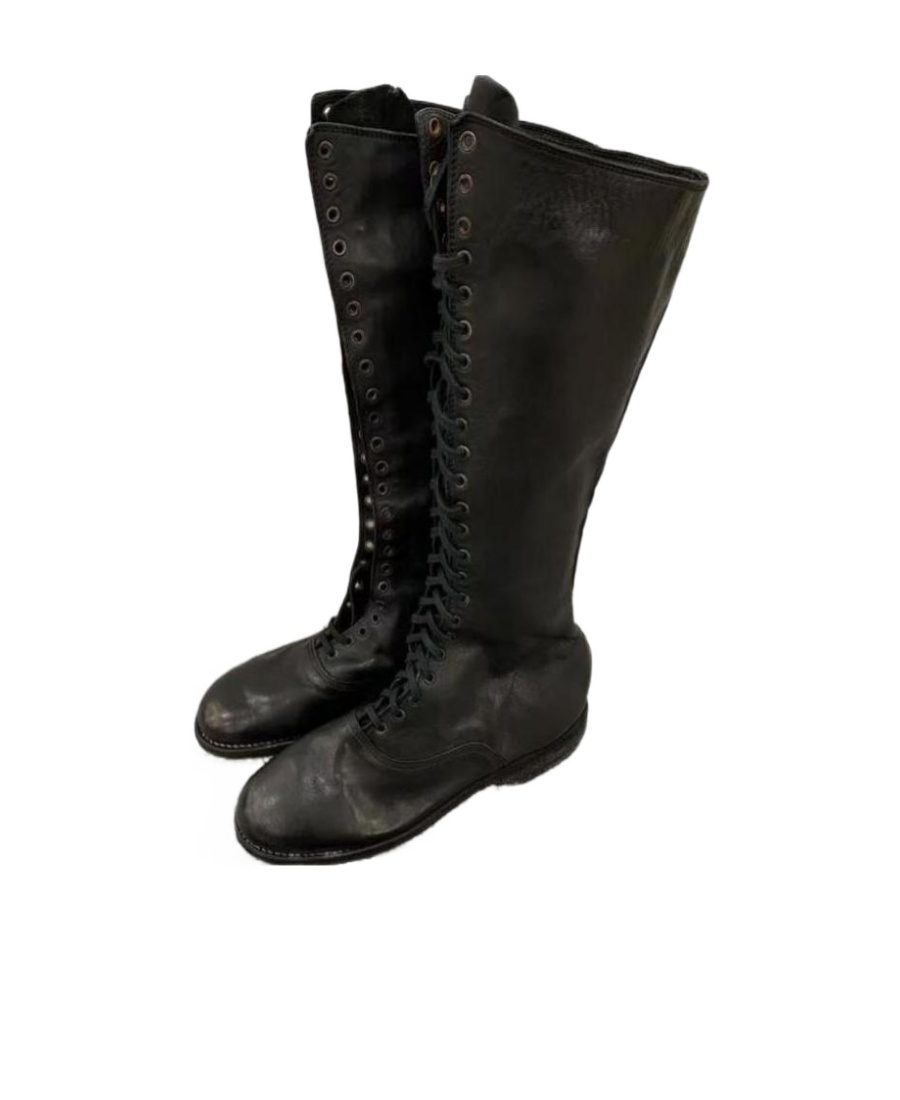 Guidi Stitching Design High Boots In Black