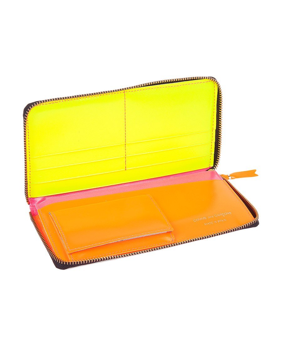 Comme Des Garçons Panel Zip Wallet In Pink