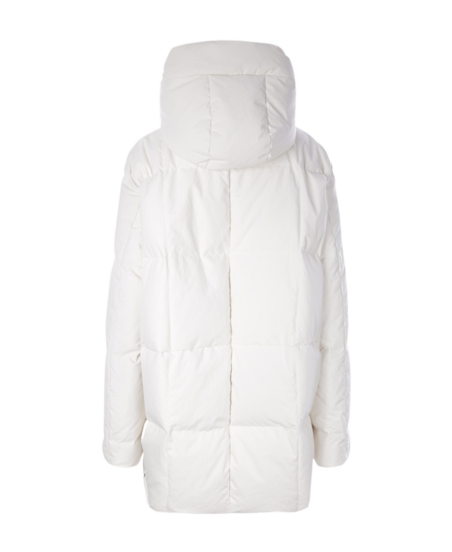 Jil Sander Padded Zip-up Hooded Jacket In White