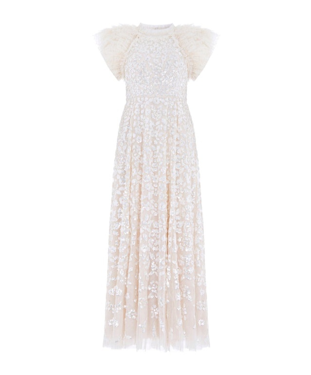 Needle & Thread Sequined Dress Dress In White