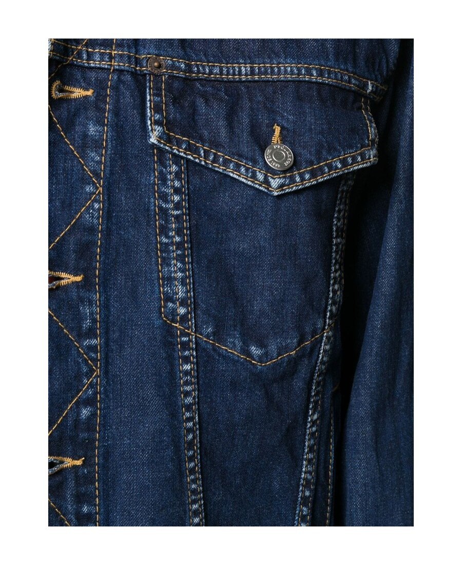Shop Dsquared2 Lapel Denim Jacket In Blue