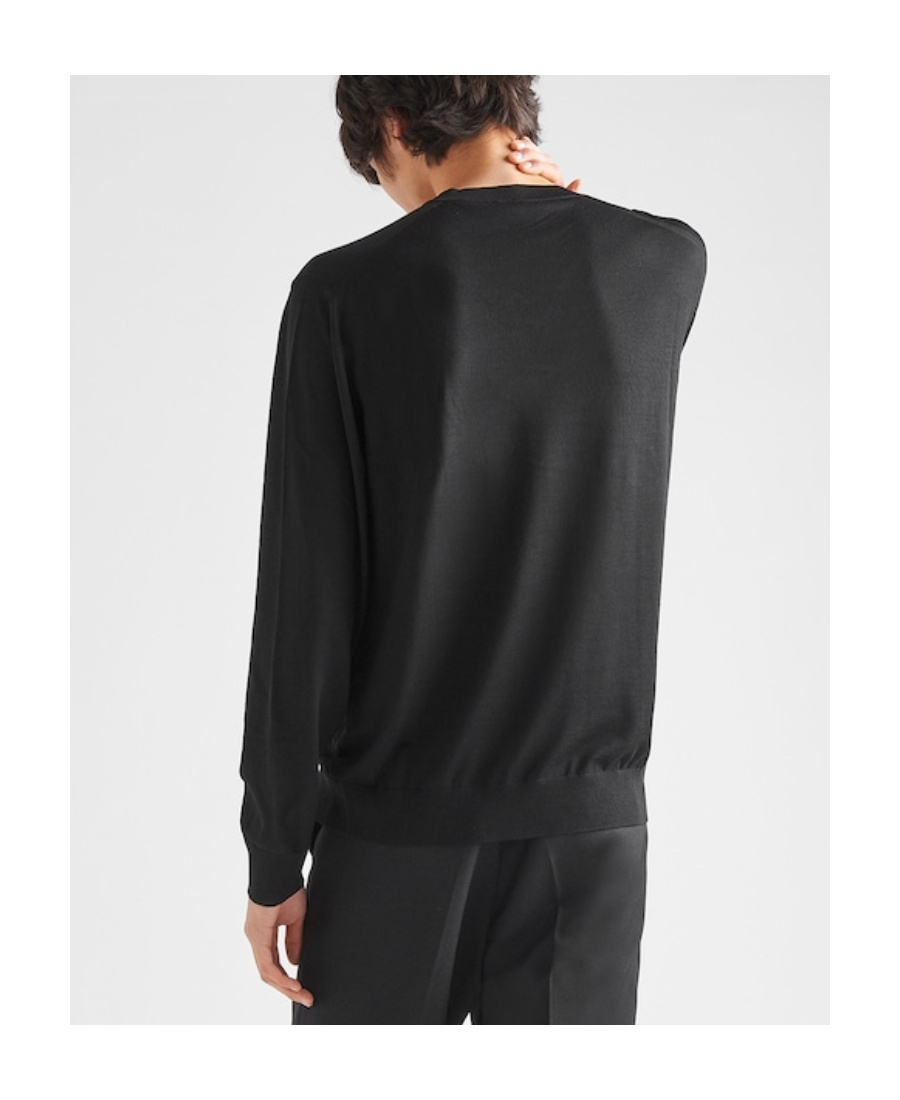 Prada Superfine Wool Sweater In Black