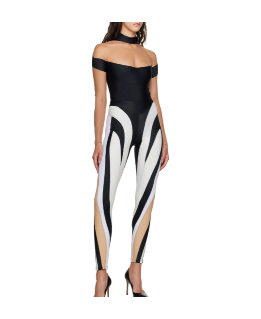 Mugler Spliced Jumpsuit In Black