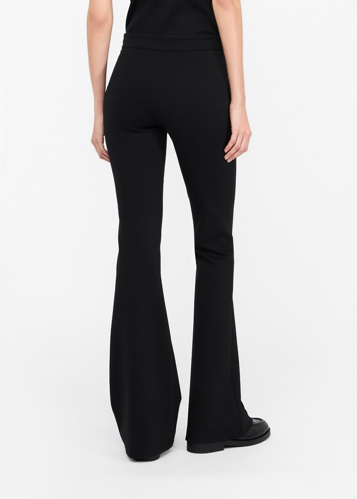 Liu •jo High Waist Flared Casual Pants In Black