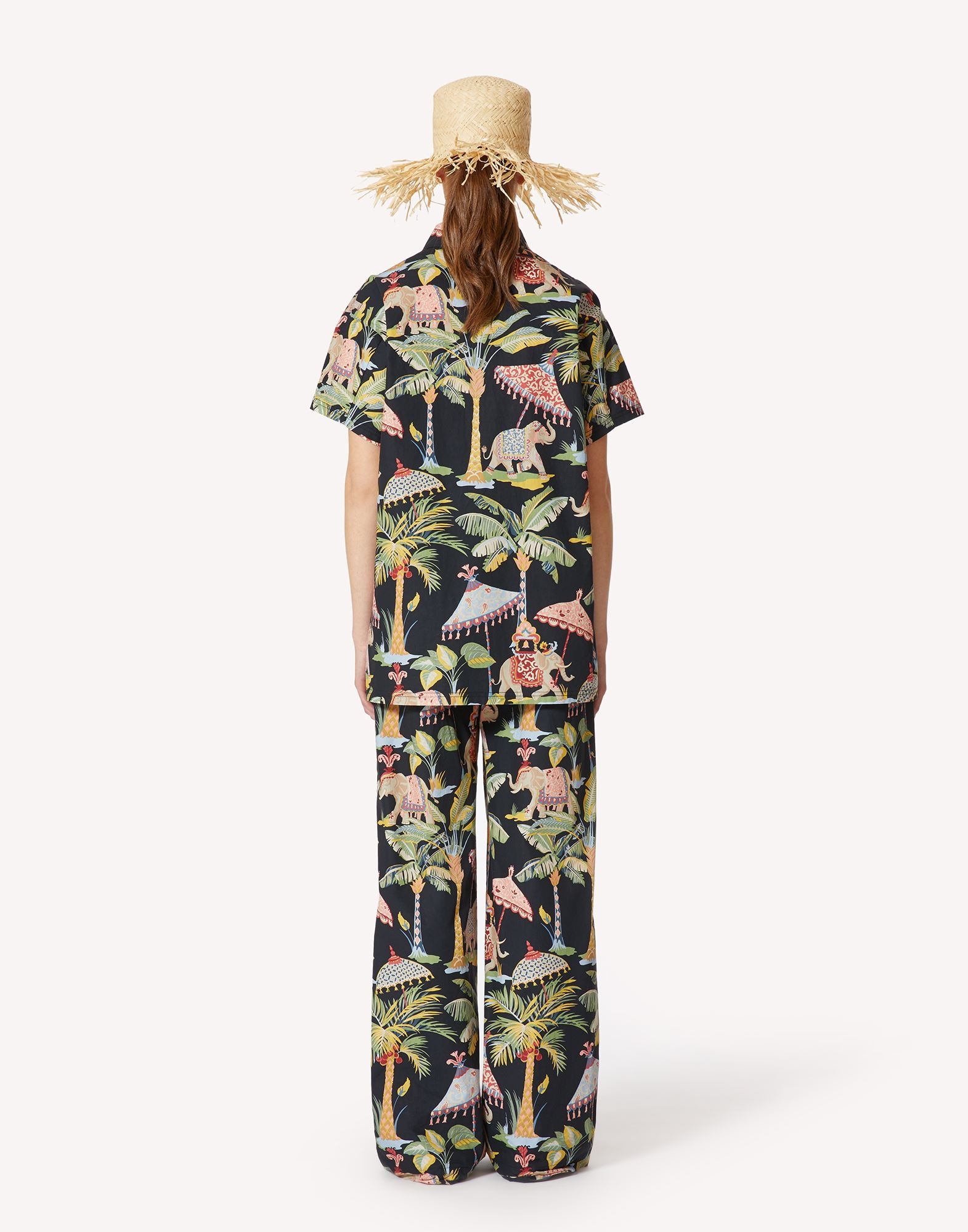 Red Valentino Printed Pattern Blouse In Black