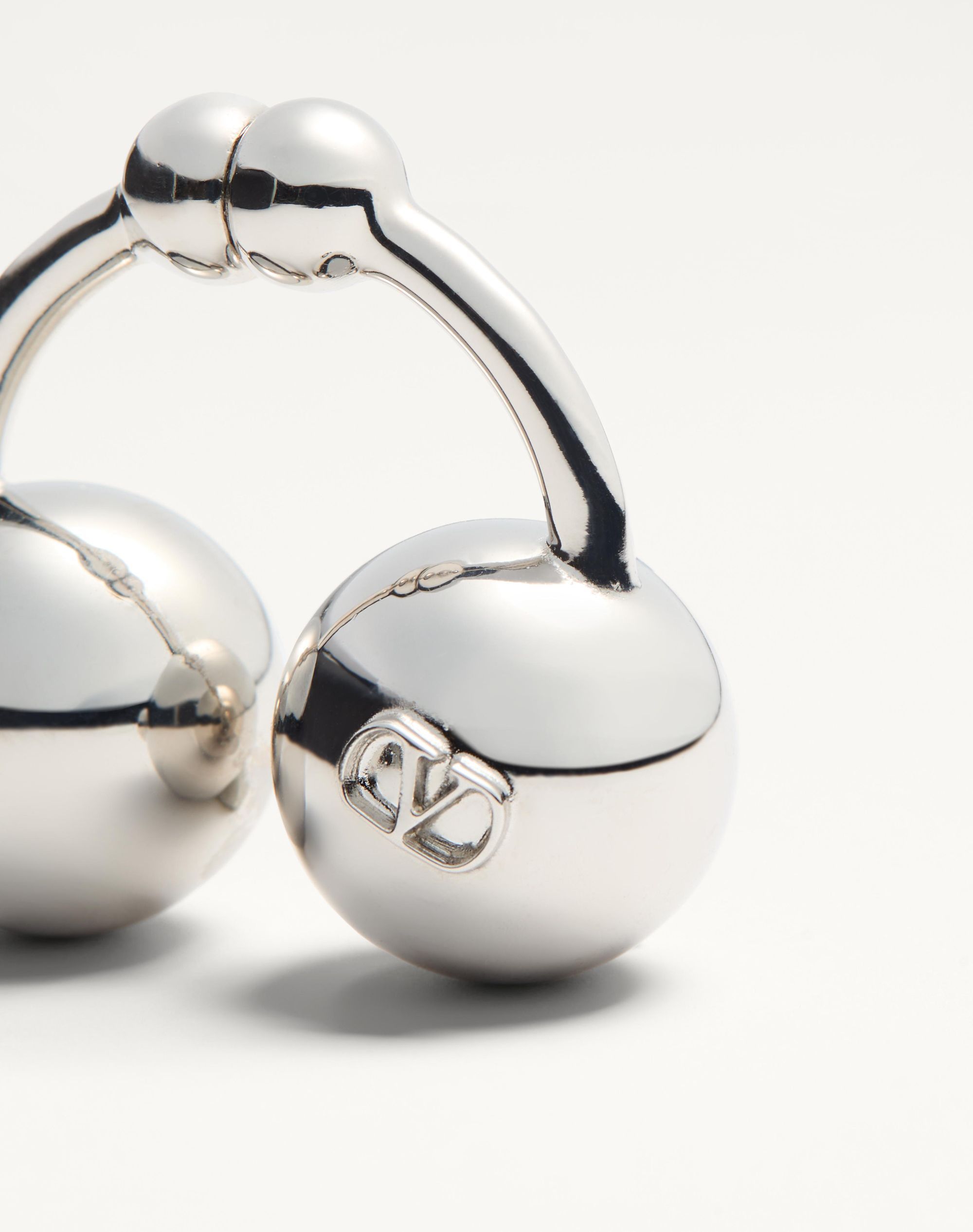 Valentino Single Ball Earrings In White