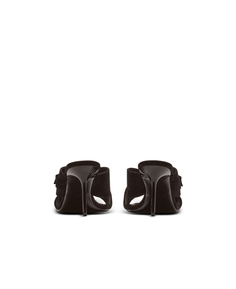 Balmain Square-headed High-heeled Sandals In Black