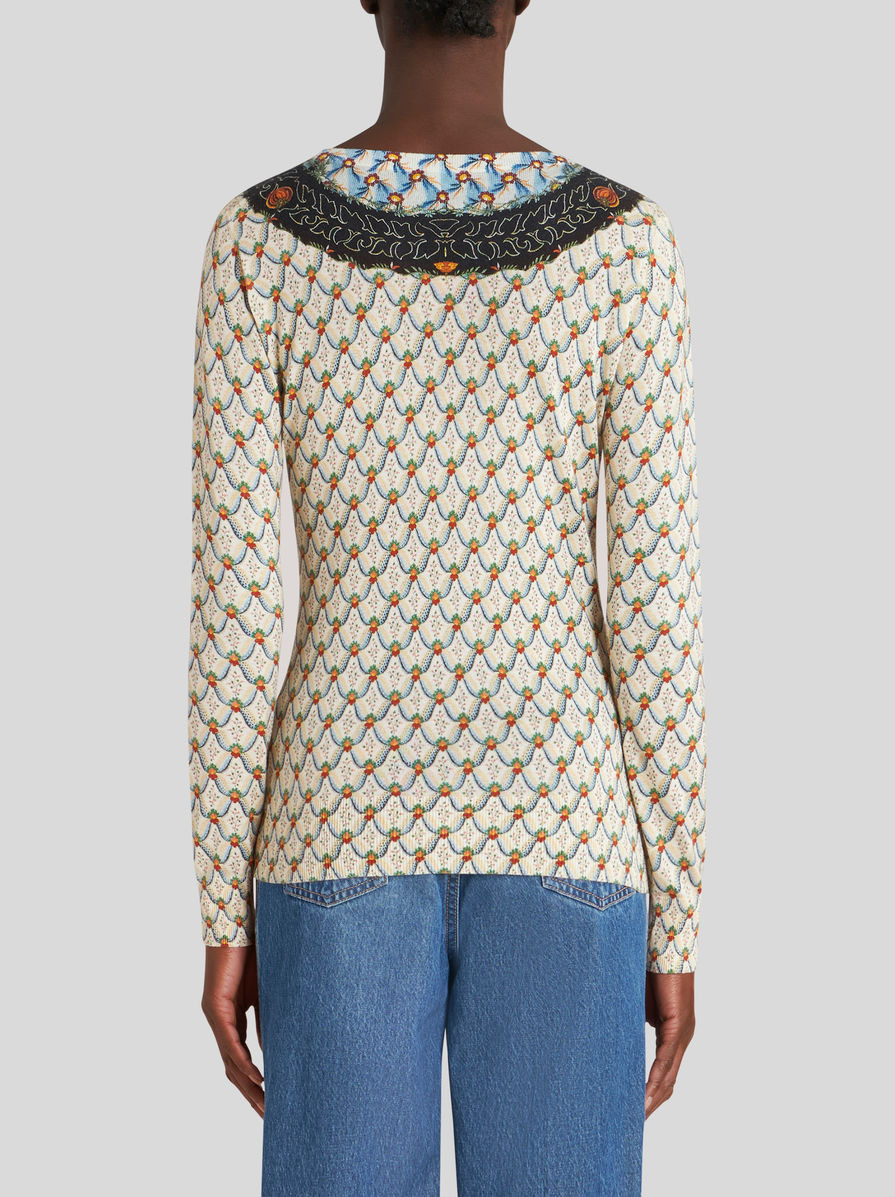Etro Floral-print Knitted Top In Multicolor