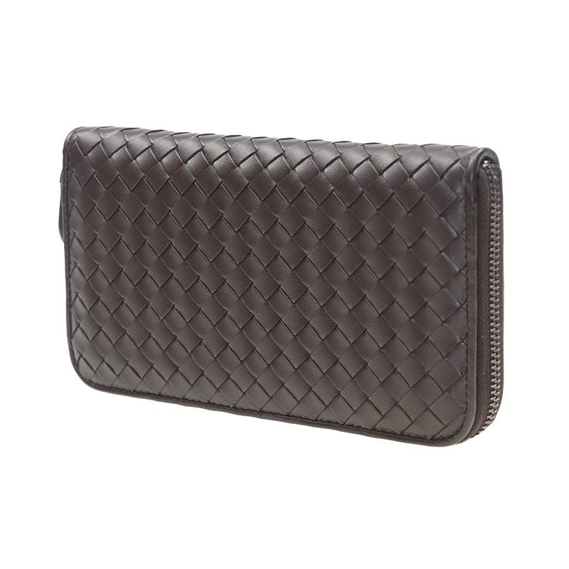 Bottega Veneta Large Zipper Wallet In Black