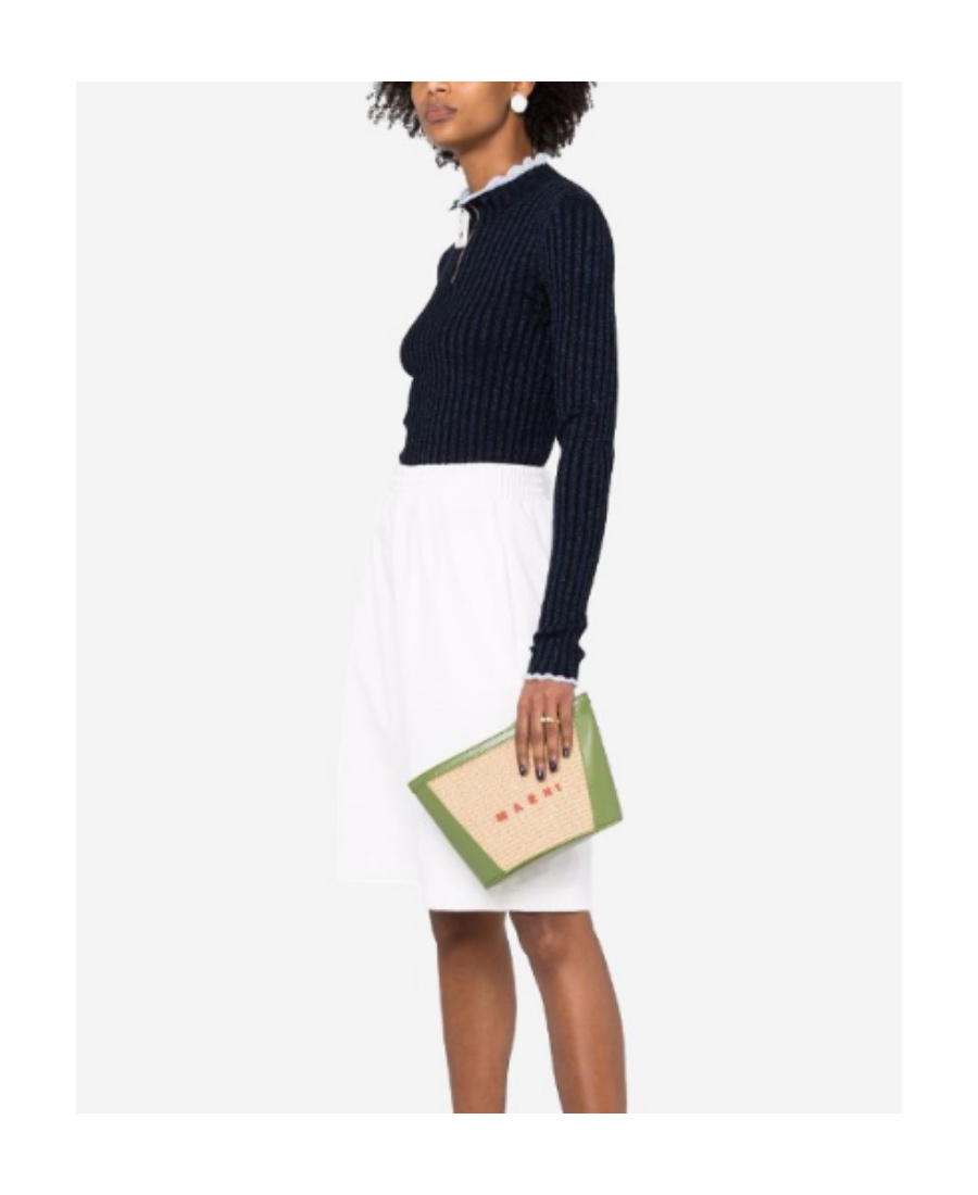 MARNI TROPICALIA PANELLED WOVEN CLUTCH BAG 