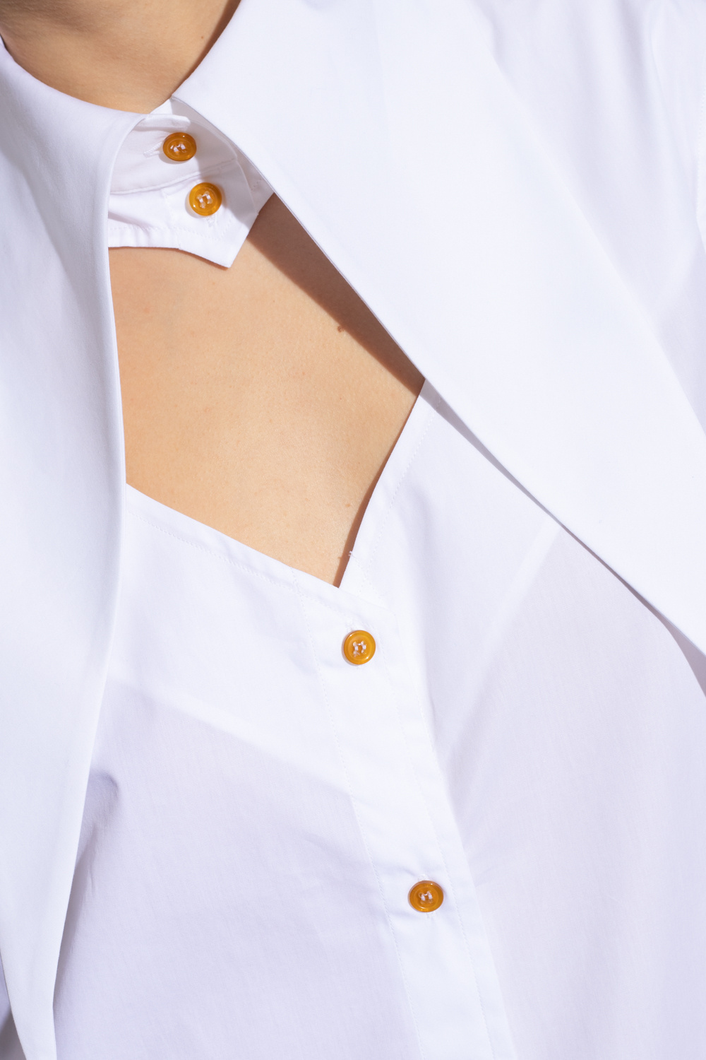 Vivienne Westwood Heart Cut Out Poplin Mini Shirt Dress In White