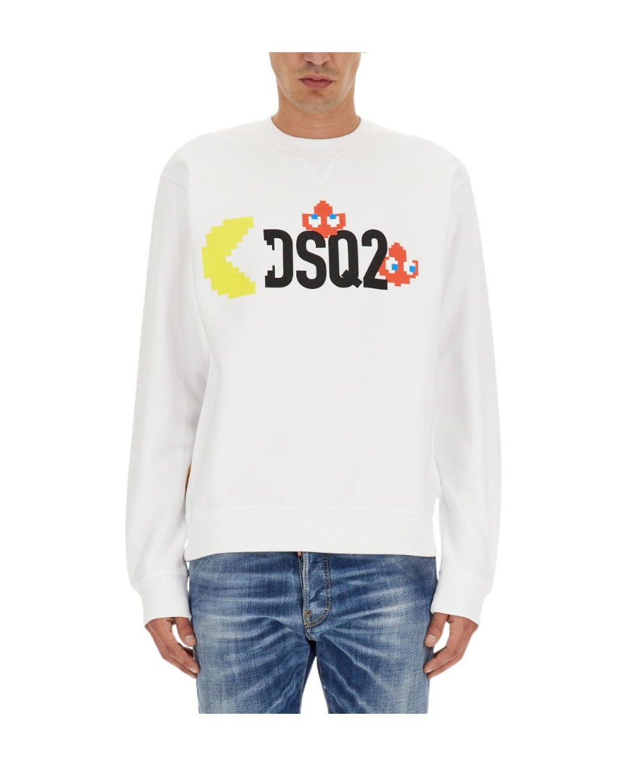 Shop Dsquared2 Logo-print Cotton Sweatshirt In White