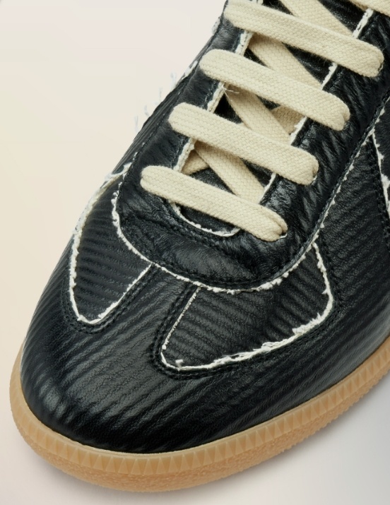 Maison Margiela Replica Sneakers Made Of Shiny Coated Leather In Black
