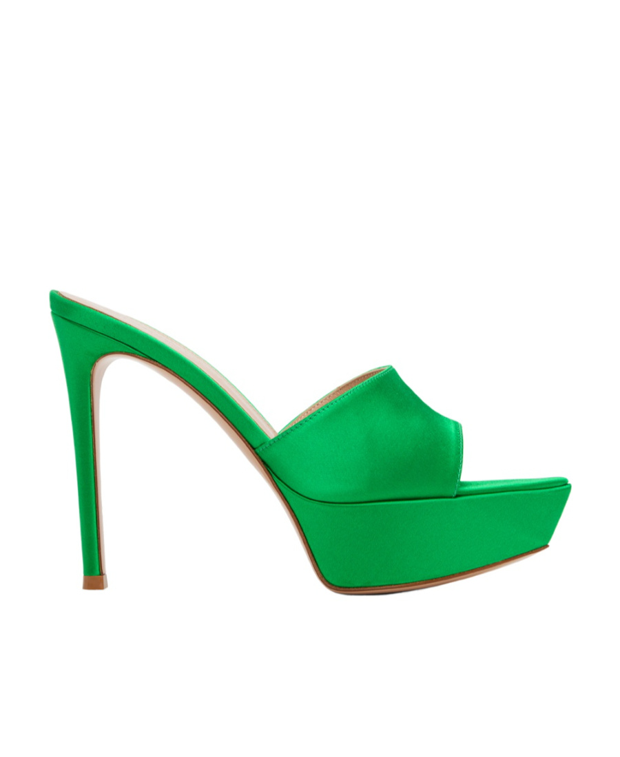 Gianvito Rossi Green Platform Heeled Sandals In Green