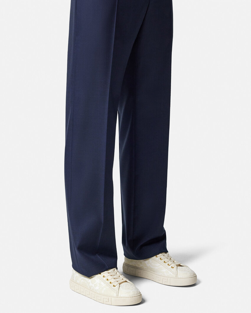 Versace Barocco Greca Low Top Sneaker In White