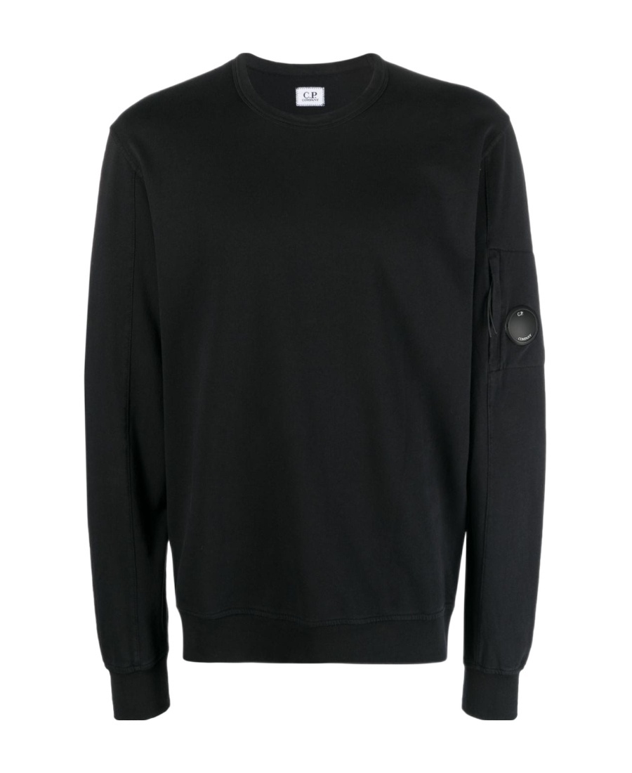 C.p. Company Lens-detail Cotton Sweatshirt In Black