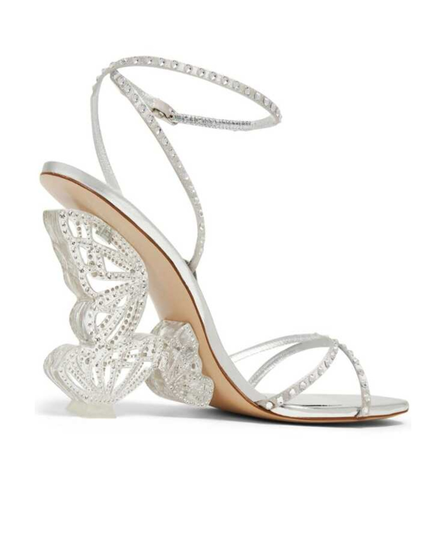 Sophia Webster Paloma Crystal Butterflies-heel Sandals In White