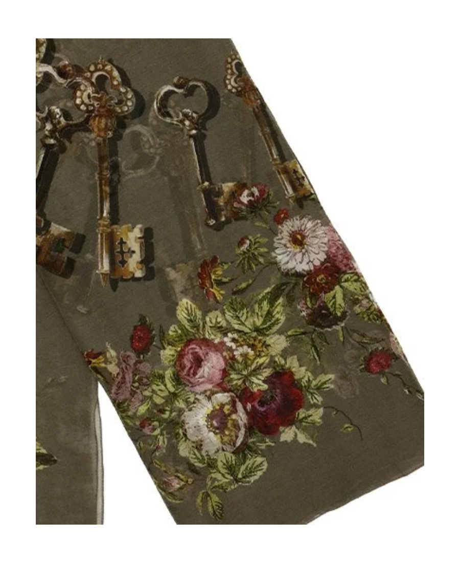 Dolce & Gabbana Printed Scarf In Brown
