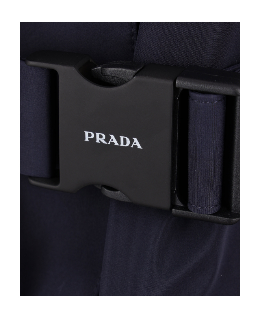 Prada Logo-print Tech-canvas Coat In Black