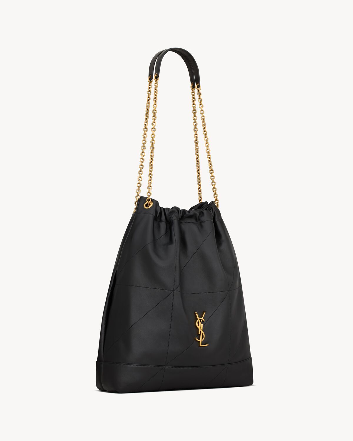 Saint Laurent Women Jamie 4.3 Leather Drawstring Bucket Bag In Black
