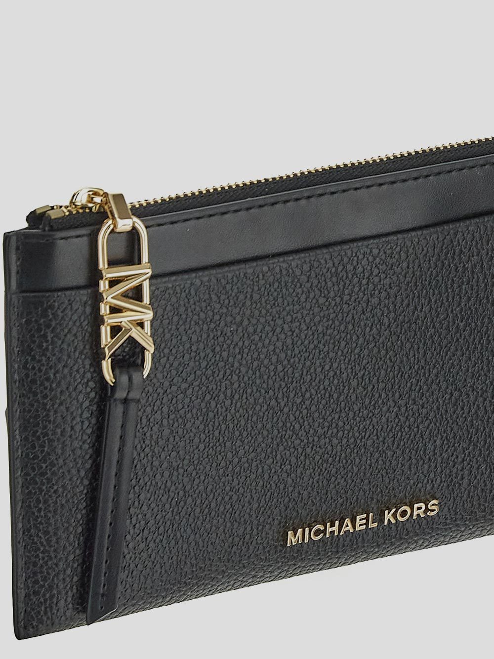 Michael Michael Kors Logo Zipper Wallet In Black