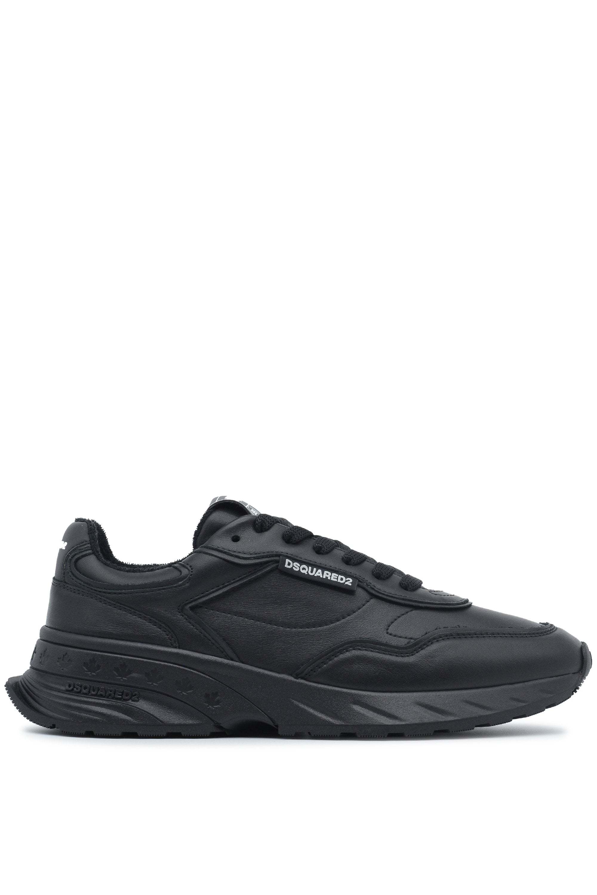 Dsquared2 Sprinter Leather Sneakers In Black