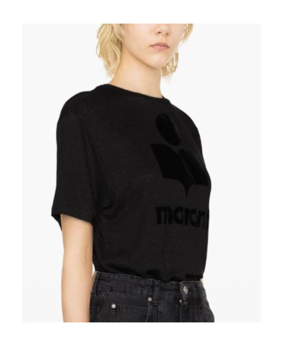 Isabel Marant Étoile Isabel Marant Etoile Black Linen Zewel T-shirt In Black