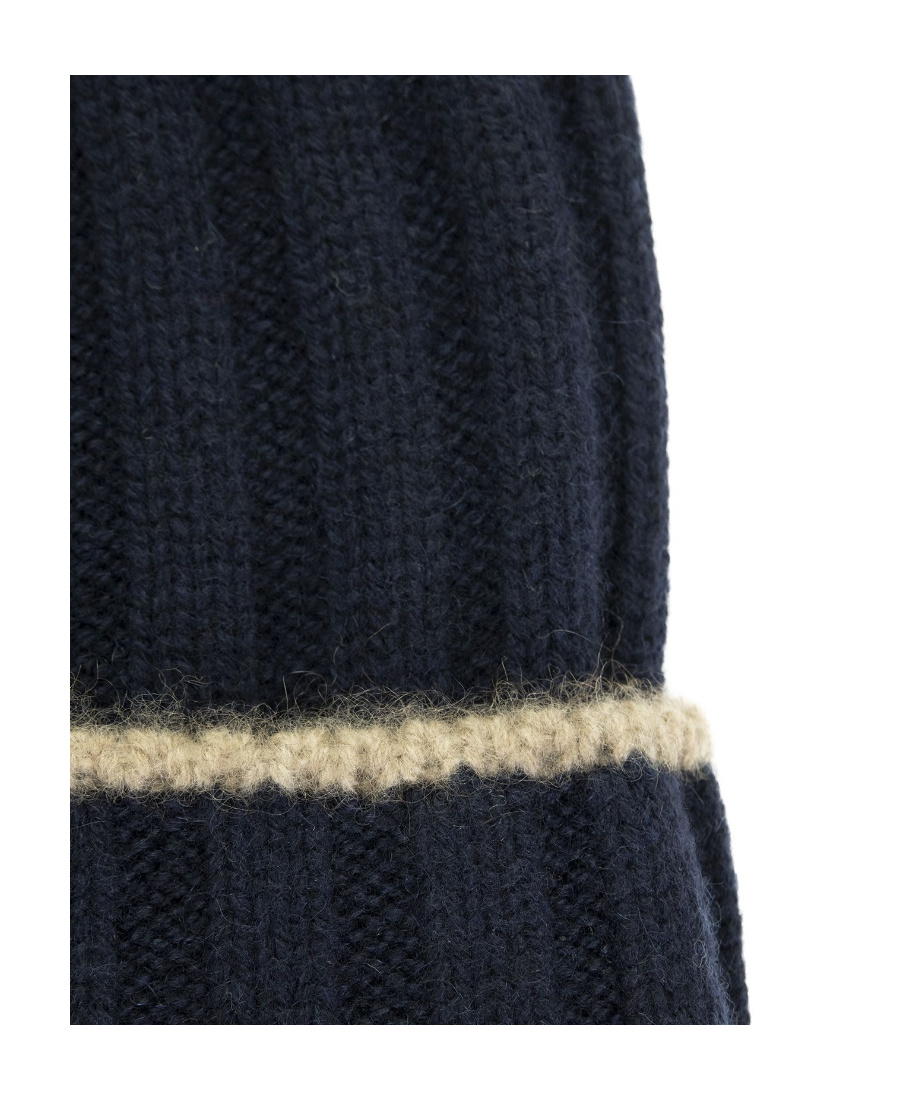 Brunello Cucinelli Cashmere Ribbed Beanie In Black