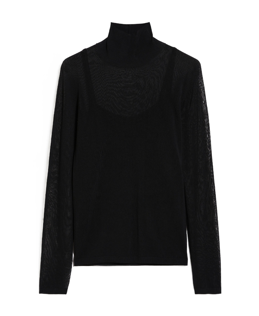 Max Mara Viscose High-necked Sweater In Black