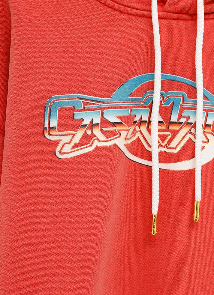 Casablanca Graphic-print Drawstring Hoodie In Red