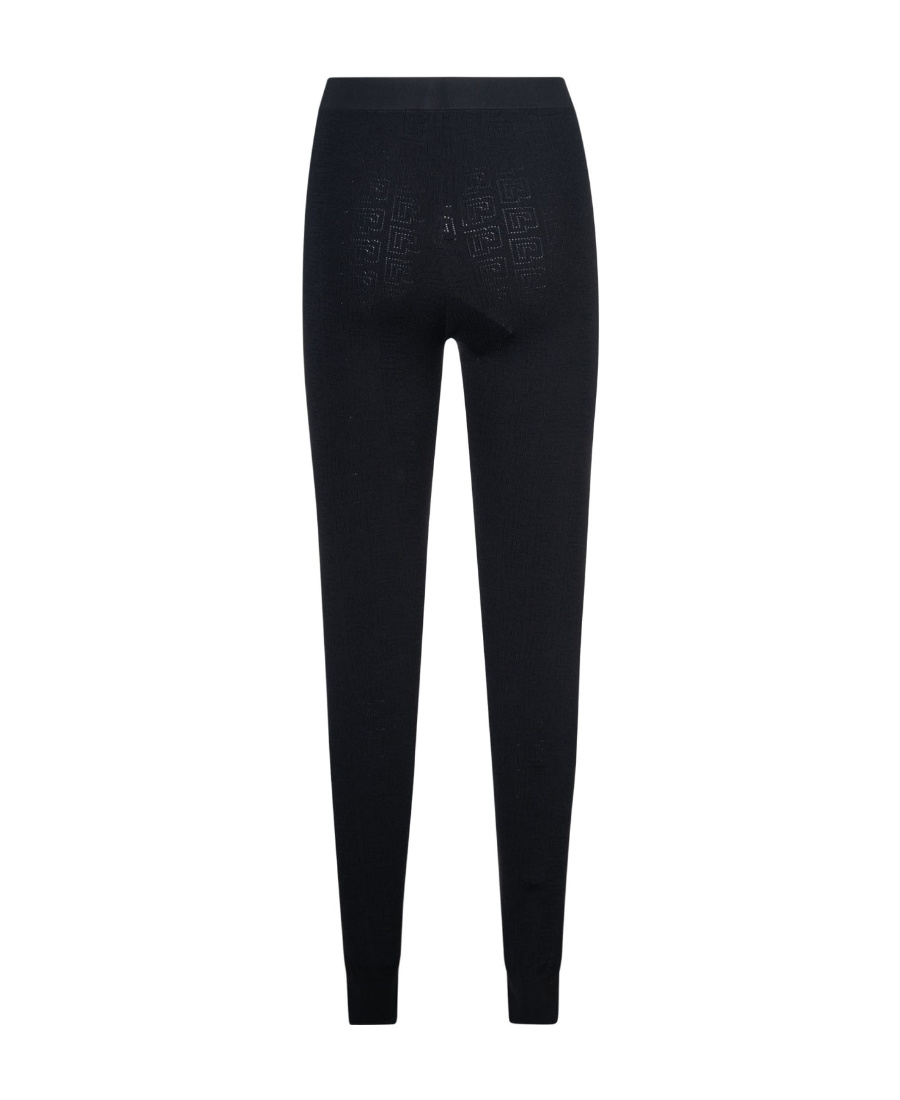 Rabanne Ribbed Flare Leggings With Elastic Waistband In Black