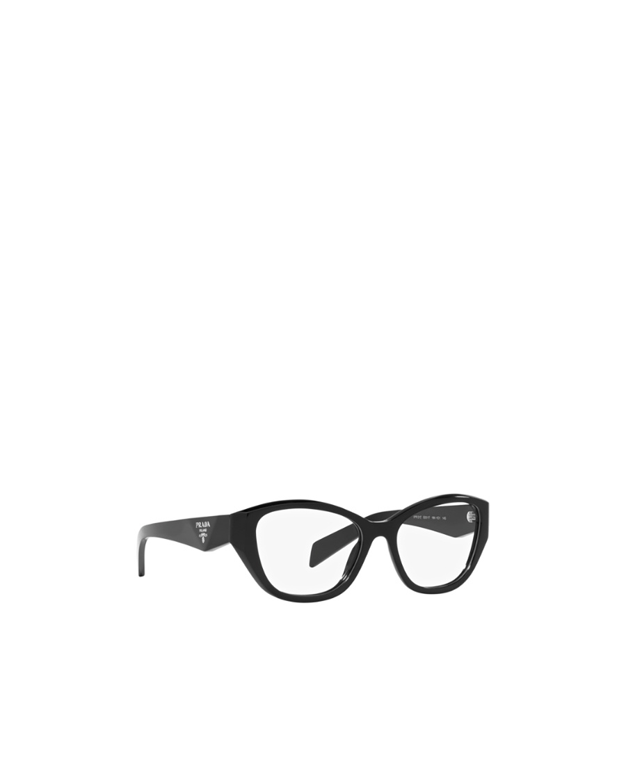Prada Logo-engraved Cat-eye Glasses In Black