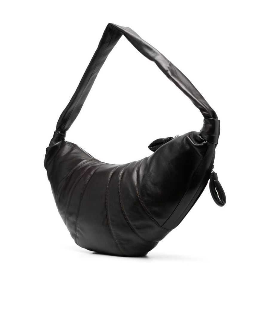 Lemaire Large Zipper Horn Shoulder Bag In Black