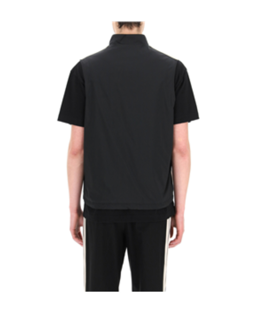 Palm Angels Logo Zip-front Sleeveless Jacket In Black